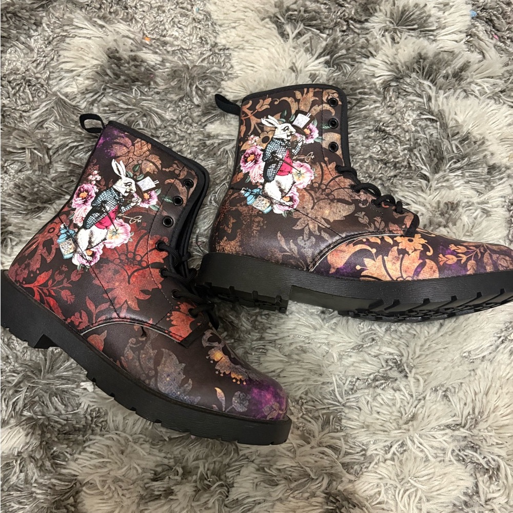 Alice in Wonderland Combat Boots